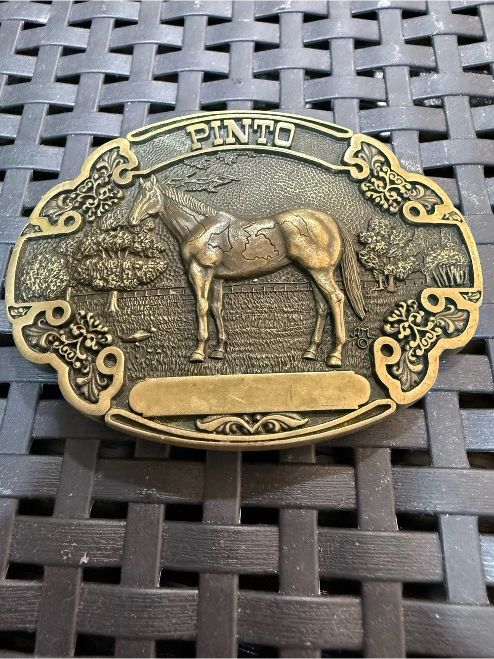 Vintage Award Design Medals Pinto Horse Solid Brass Belt Buckle First Edition